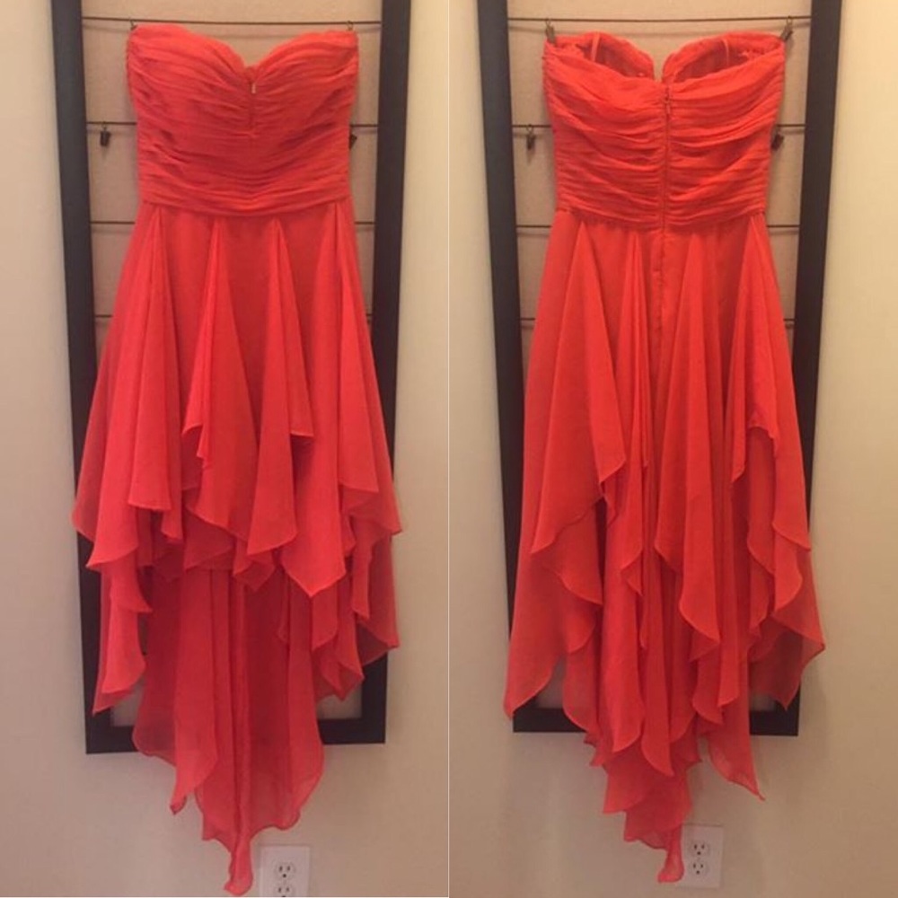 Arden B Coral Chiffon cocktail dress
